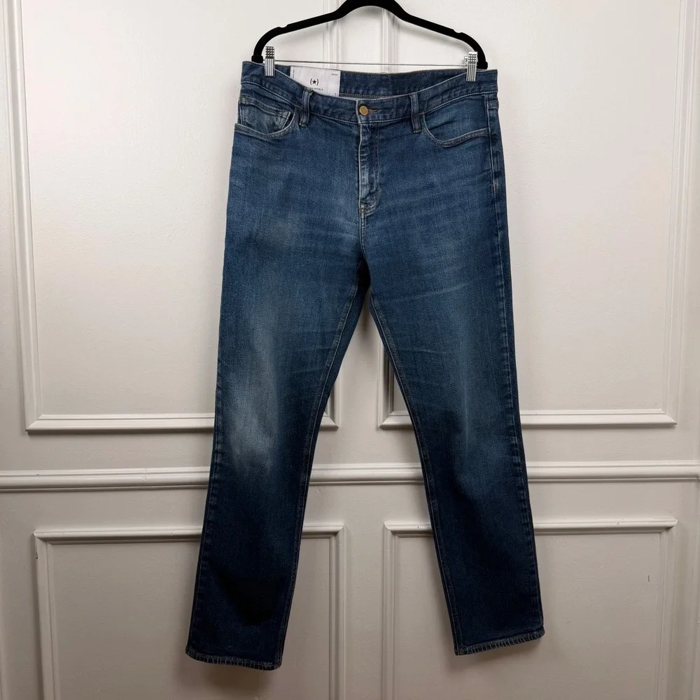 Banana Republic Mens Slim‎ Fit Jeans 36x34 Medium Wash Denim Stretch RN54023